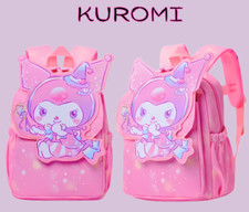 Sanrio Kuromi Girls Backpack Fairy Pink Galaxy 3D Design Premium Kids School Bag