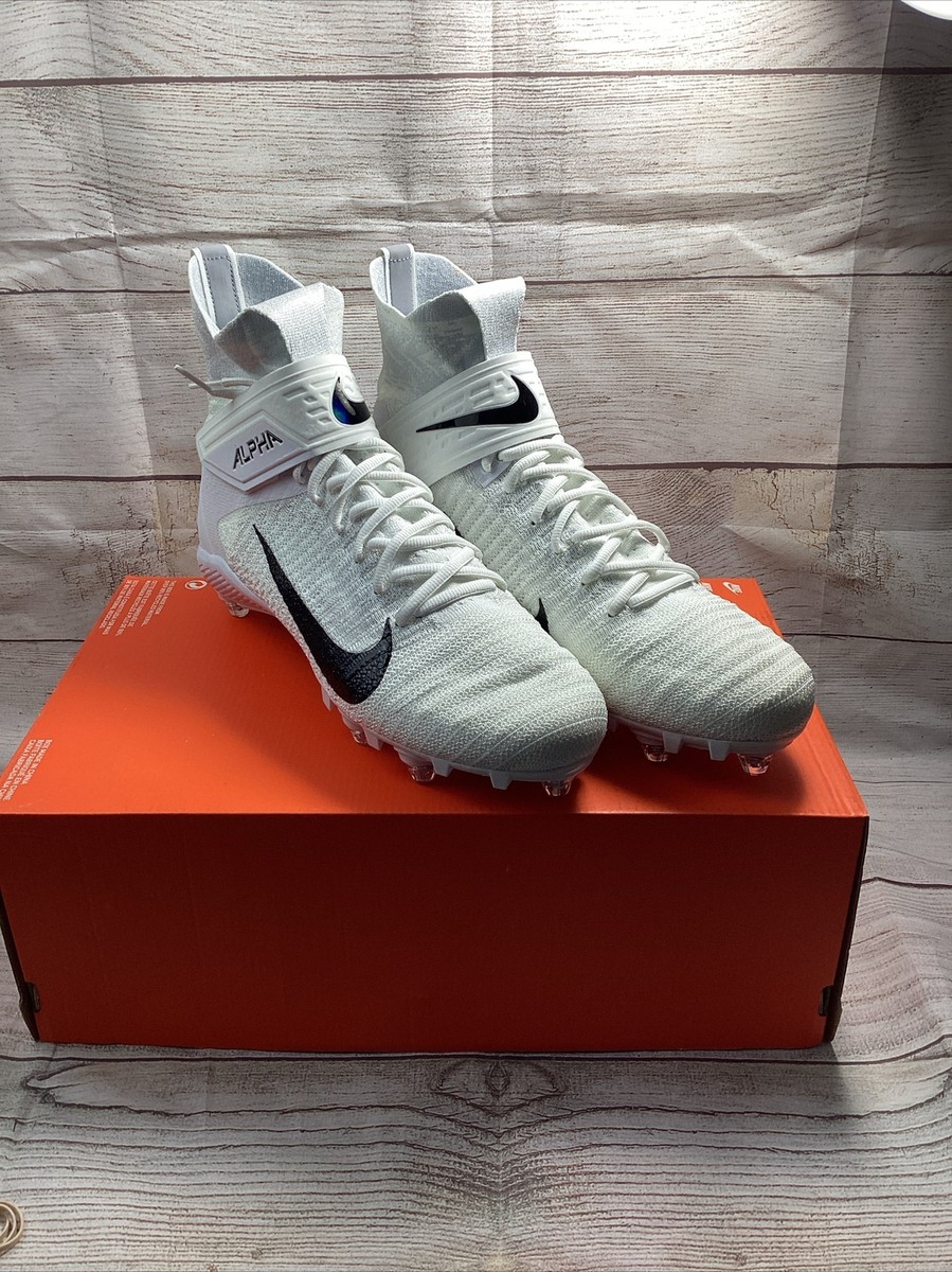 Nike Alpha Menace Elite 2 Flyknit White Football Cleats Mens CI1530-100 Nike Alpha Menace Elite 2 DT Men Sz 11 Flyknit White  main image 4