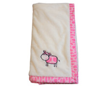 Eastpoint Baby Ivory Pink Cow Infant Girls Blanket Soft Plush Lovey RARE