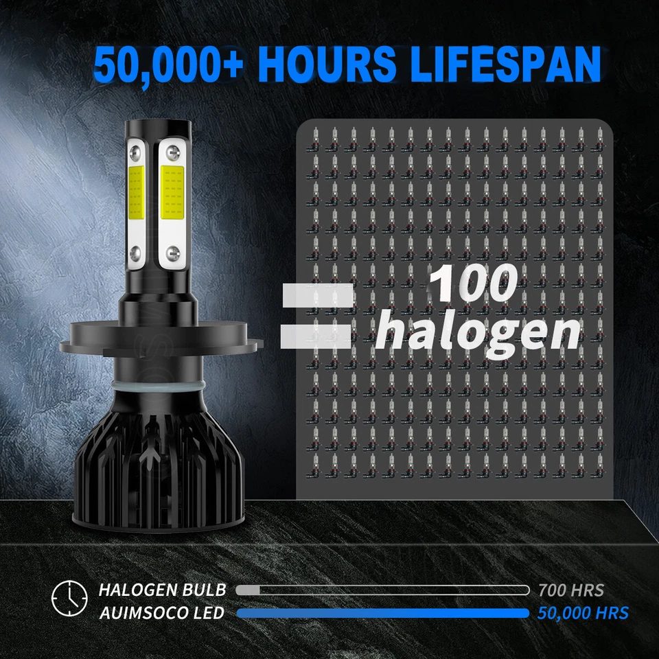 H4 9003 LED Lights Hi-Low Beam White For Hyundai Accent 2000-2001 Conversion - Image 4 of 4