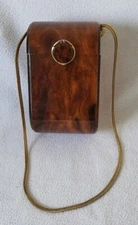 Vtg 50's 60's Wilardy Tortoise/gold Crossbody Purse