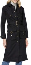 Amazon Brand ~ Find. Women's Long Belted Coat ~ B Lack Trench Coat ~ Uk 10