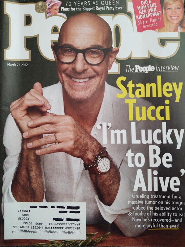 People Magazine March 21, 2022 Stanley Tucci I'm Lucky To Be Alive Cover New