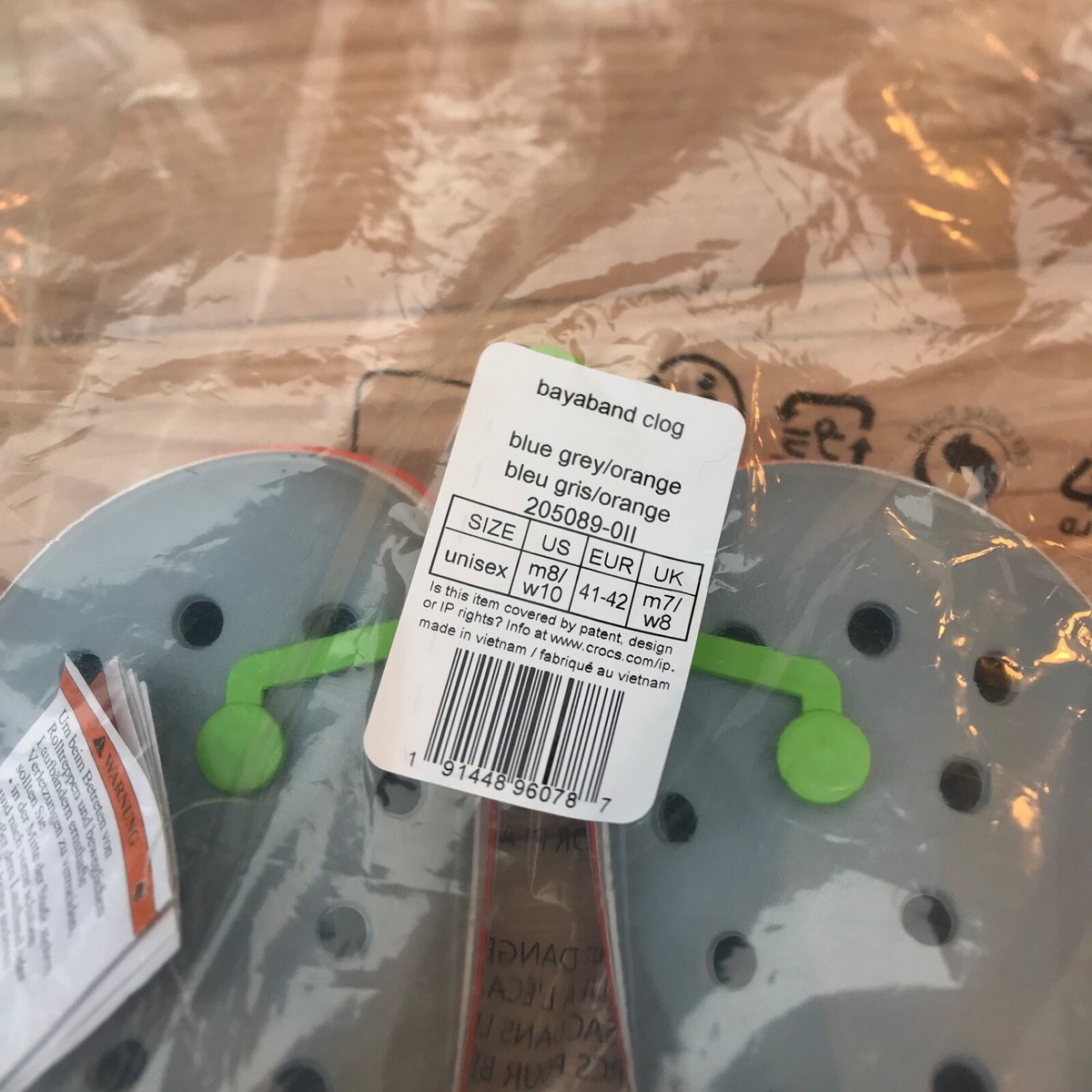 New* Crocs Bayaband Clog Blue Grey/Orange Select-a-Size | eBay