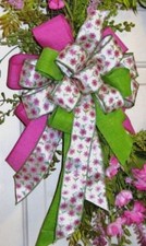 FLORAL WIRED BOW for GRAPEVINE DOOR WREATH, LANTERN any Decor  17