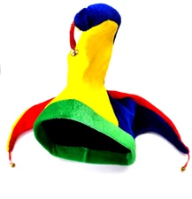 Court Jester Joker Hat with Bells Masquerade Party Halloween Novelty  One Size