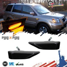 For 2009-2010 Honda Element Sc Jdm Smoke Fender Amber Led Side Marker Light Pair