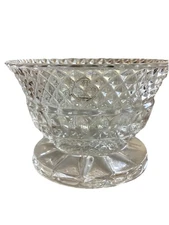 Vintage full lead crystal footed candy bowl. Diamond cut pattern/ Starburst Base