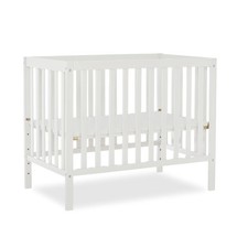 4-in-1 Convertible Mini Baby Crib 40 L x 25 W 33 H White Dream Edgewood Gold