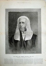 Old Antique Print 1886 Arthur Wellesley Peel Speaker House Commons Man 19th