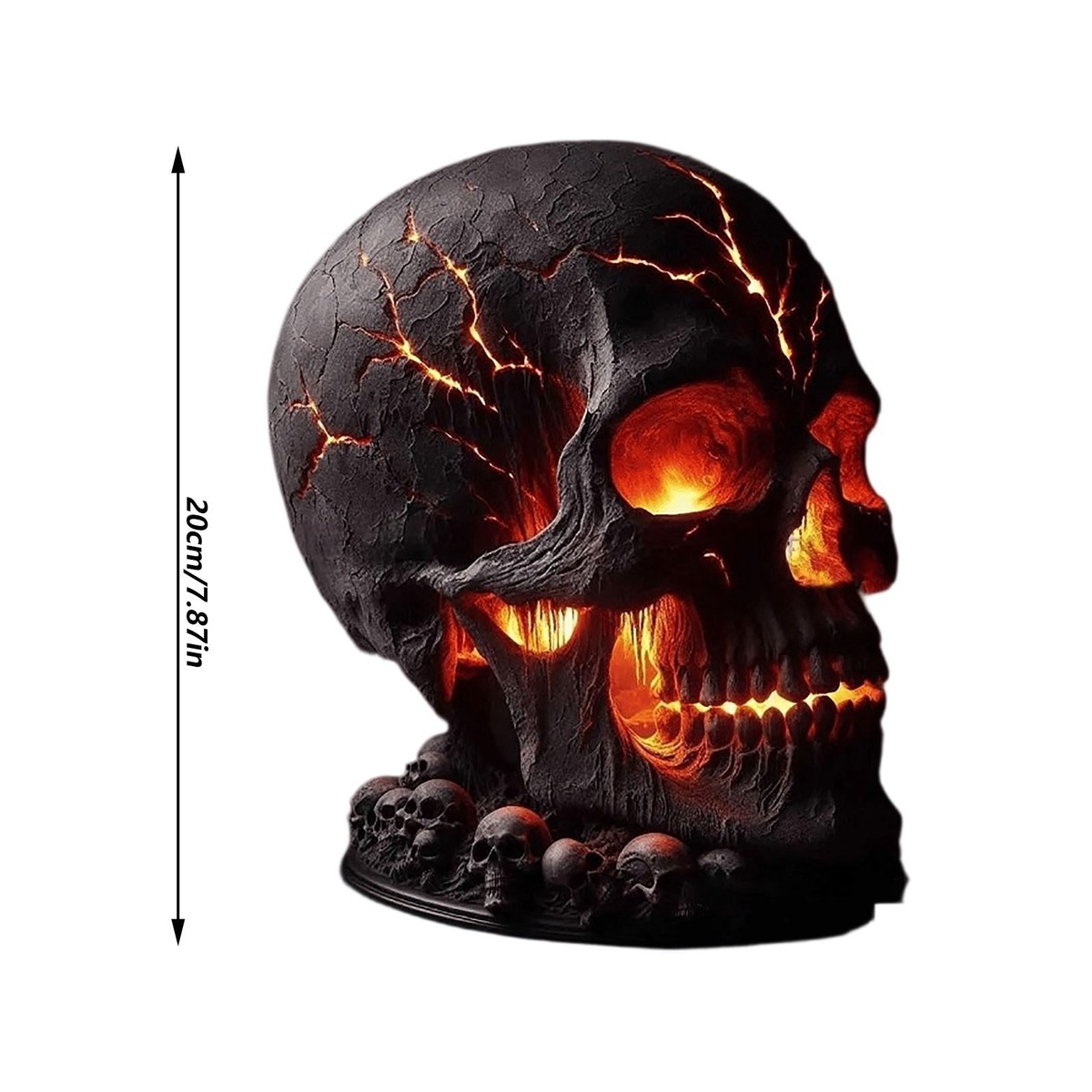 2025 NEW Flame Table Lamp Halloween Skull LED Night Light Resin