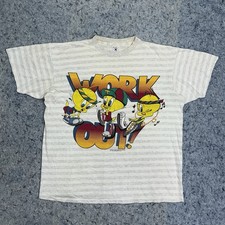 Vintage 90s Tweety Bird Work Out Tee Size XL Warner Bros Single Stitch Delta USA