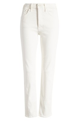 NWT Mother Tomcat in Cream Puffs Ivory High Rise Stretch Crop Jeans 28