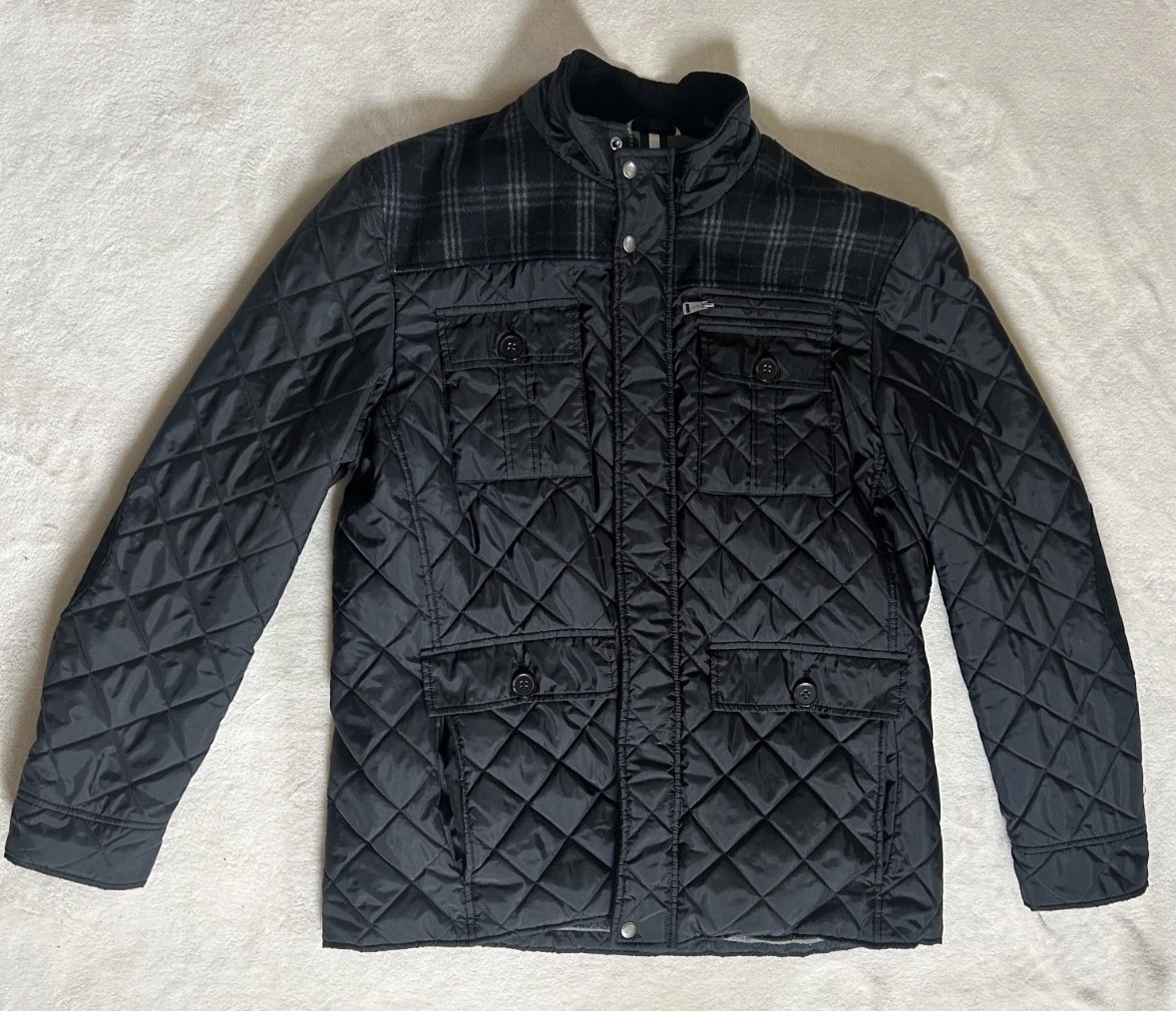 Cole Haan Mixed Media Quilted Jacket XL