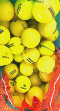 200 range golf balls Yellow Grade D. Mix of brands.