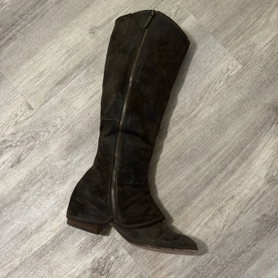 Donald J. Pliner Vintage Dark Brown Devi Suede Riding Boots DEVI2-81 Women's 7 - Image 4 of 4