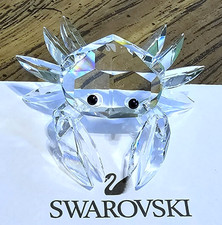  Swarovski Crystal 1996 South Sea Crab Crustacean Figurine, Frosted Eyes, Logo