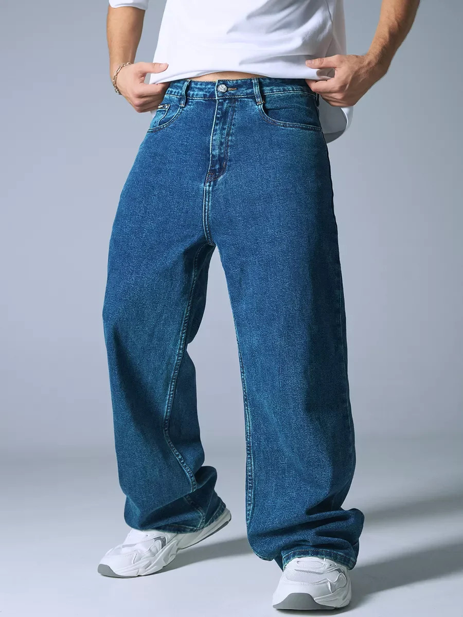 Men's Big & Tall Denim Jeans Straight Fit Big Baggy Jeans Fo