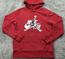 Jordan Nike Air Hoodie Youth Large Red Fleece Pullover Sweatshirt Jumpman