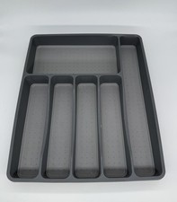 Gray Plastic 8-Compartment Drawer Organizer Tray