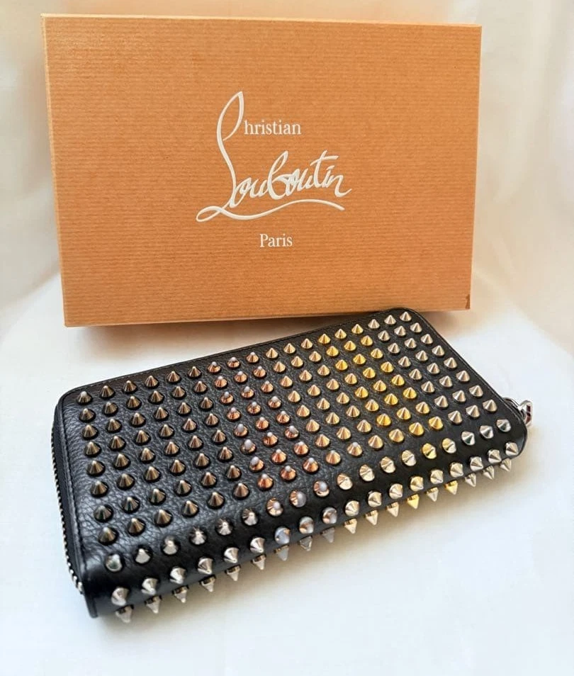 Christian Louboutin Auth Bifold Long Wallet Spike Studs Leather w/ All in photo - Image 2 of 4