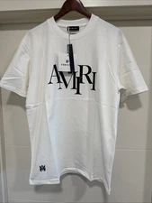 Amiri White T-Shirt Size L Black Lettering