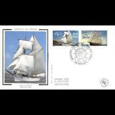 FDC soie - Armada du siècle (3273, 3274) - 10/7/1999 Rouen