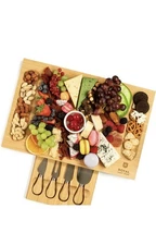 New in box Royal Craft Wood Cheese Board with Cutlery Set