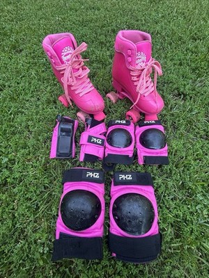 Girls pink roller skates size 12-2
