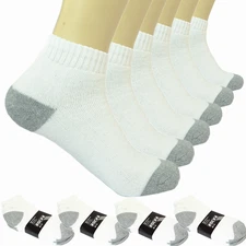 3-12 Pairs Men’s Cotton Sports Socks – Ankle, Quarter & Crew, 2-Tone, Size 9-13