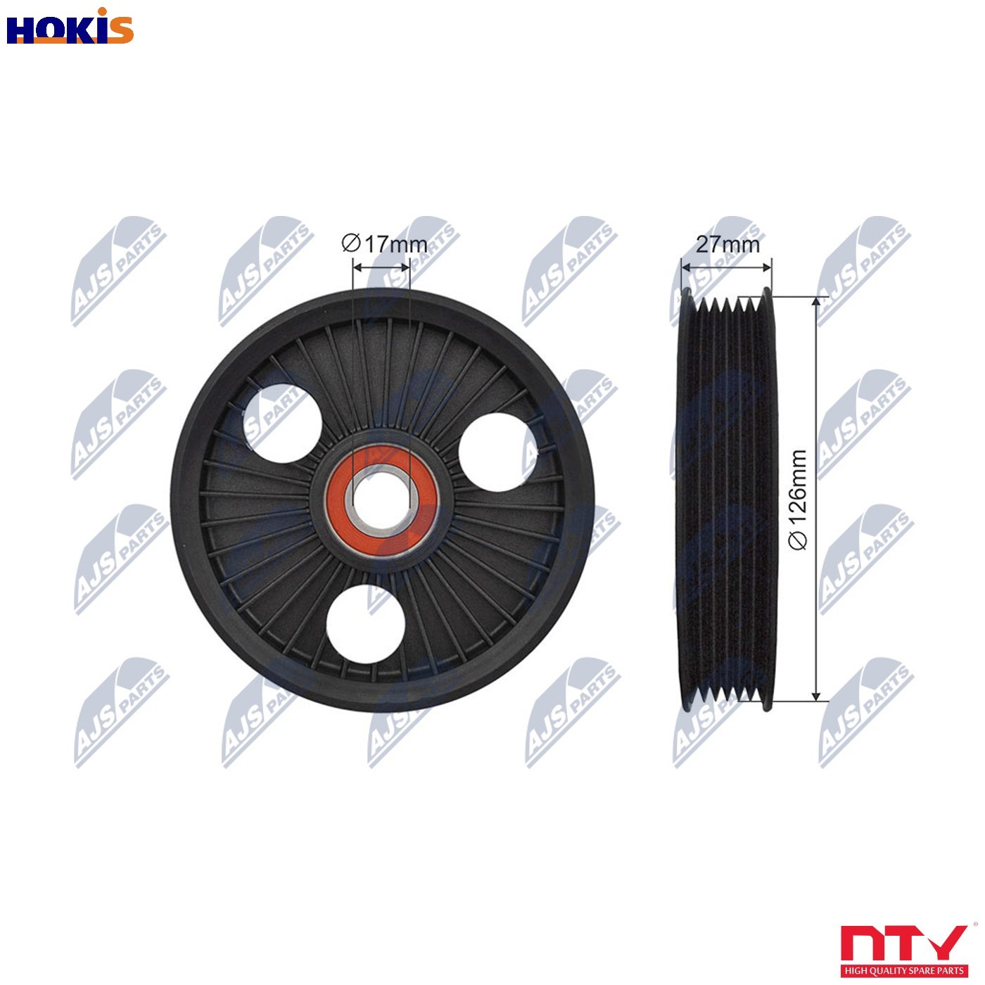 NTY RNK-CT-048 Tensioner Pulley, V-ribbed belt for PEUGEOT - Image 9