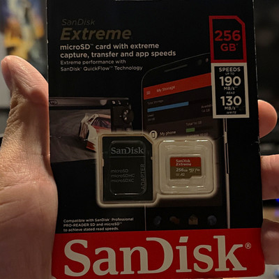 SanDisk Extreme 256GB microSDXC UHS-I U3 High Speed Card w/ SD Adapter