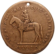 Vintage 1910 Boy Scouts Of America Excelsior Shoe Company For Boys Token