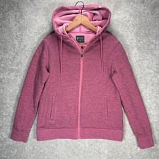 Figs Women Medium Pink Heathered Zip Up Hoodie W22OW1011 Scrub Jacket