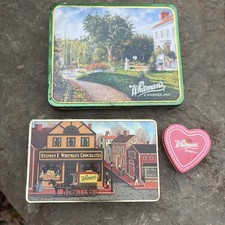 Whitmans Sampler Tin Chocolate Lot Empty Vintage Tins Advertising Props Heart