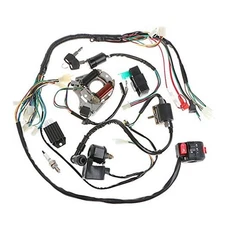Full Wiring Harness Loom kit CDI Coil Magneto Kick Start Engine for 50cc 70cc 