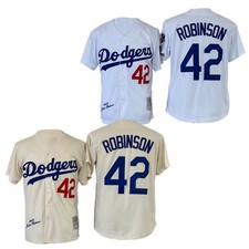 Men's Dodgers #42 Jackie Robinson Mitchell & Ness 1955 Stitched Jersey