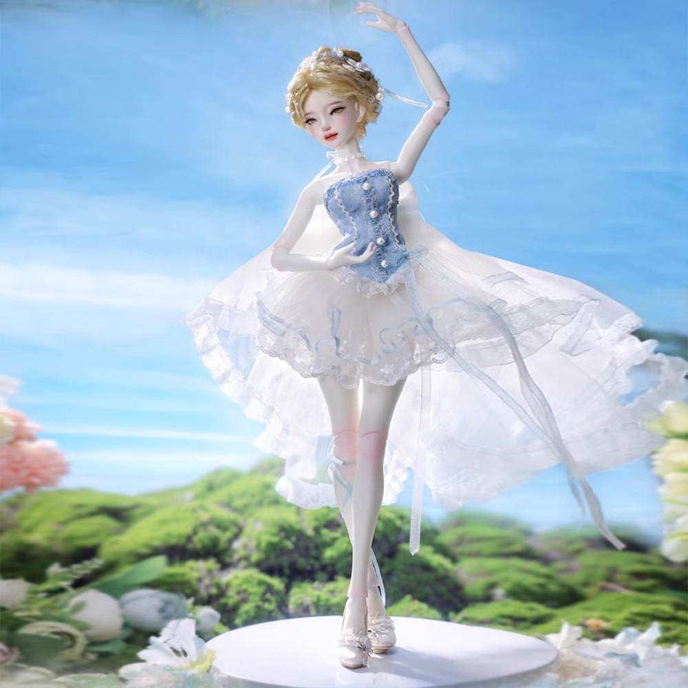 1/4 BJD Doll Face Makeup Full Set Ballet Princess Trailing Dress Girl Toy Gifts