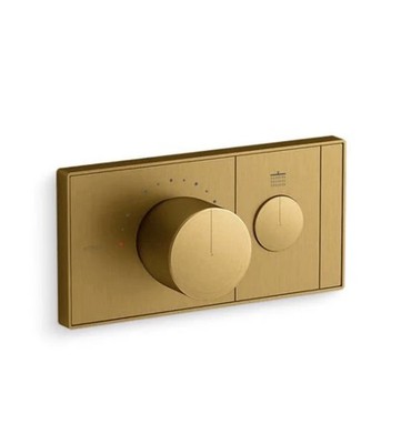 KOHLER Anthem 1-Outlet Thermostatic Valve Control Panel Trim Brass 26345-9-2MB
