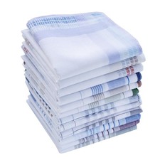 Mens Handkerchiefs Soft Cotton with Elegant Pattern in Assorted Color, 16 inc...