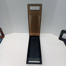 Plastic Plex Audio Cassette Tape Case Holder Holds 15 Tapes With Hinged Lid