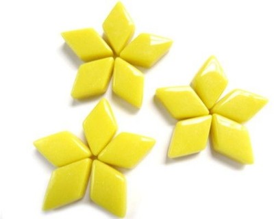 Yellow Opal Diamond Shaped Glass Mosaic Tile Pieces - 25 tiles - 12 MM X 19 MM