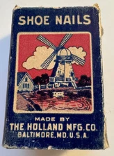 Vintage Box Holland Mfg Co Brass Cobbler Nails/She Nails 5/8