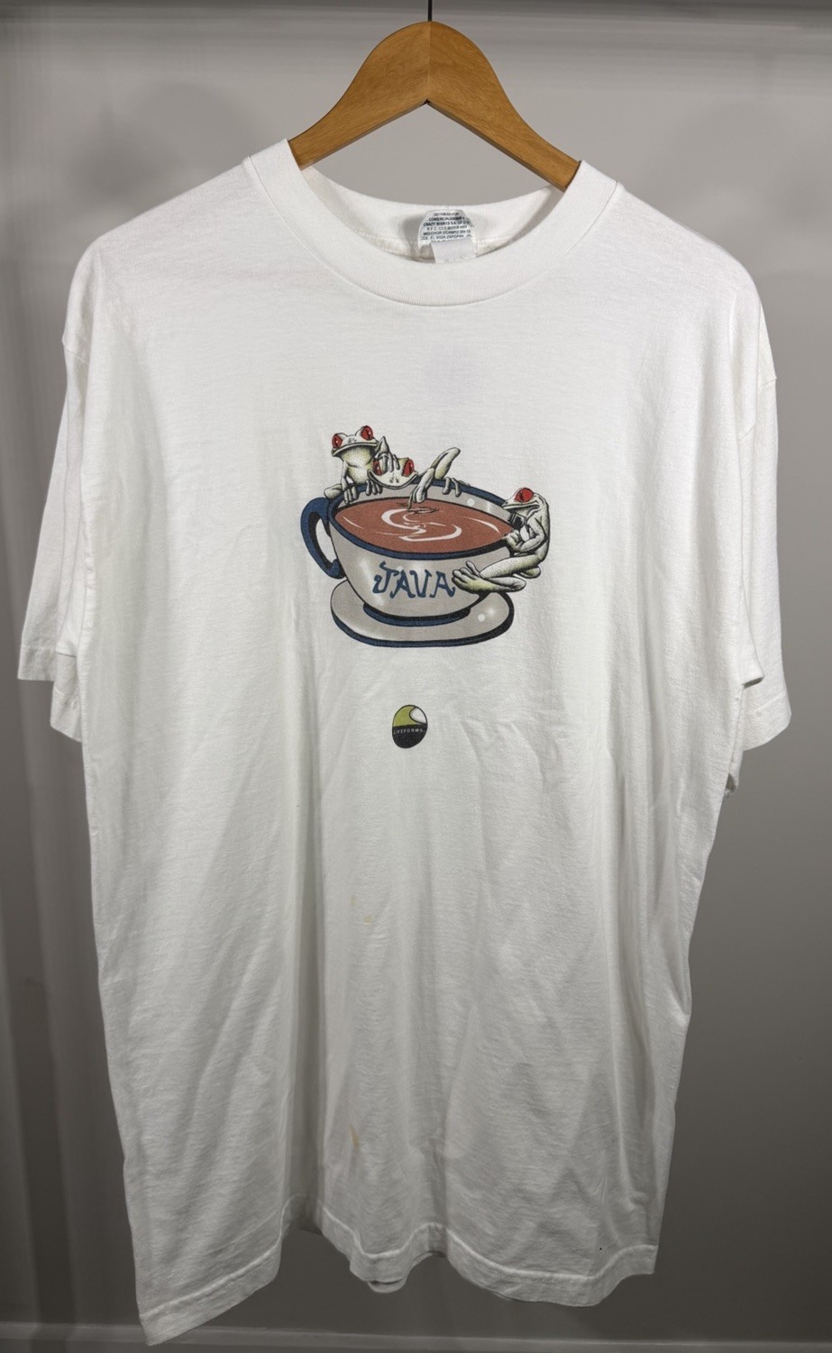 Vintage 1997 Jumpy Java Frogs Coffee T-Shirt Size… - image 1