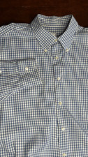 Peter Millar Men's Button Down Blue/White Plaid Long Sleeve Shirt XL 105