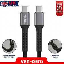 USB C to USB C Cable 60W Fast Charging Braided Charger For Samsung Galaxy 1M