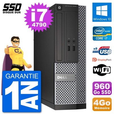 PC Dell Optiplex 3020 SFF i7-4790 RAM 4GB SSD 960GB Windows 10 Wifi