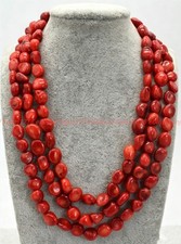 Natural 8x10mm Red Coral Irregular Gemstone B...