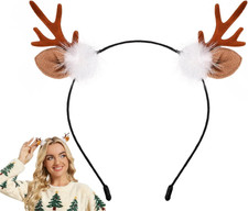 Reindeer Antlers Deer Ears Headband for Women Halloween Deer Antlers Costume Cut