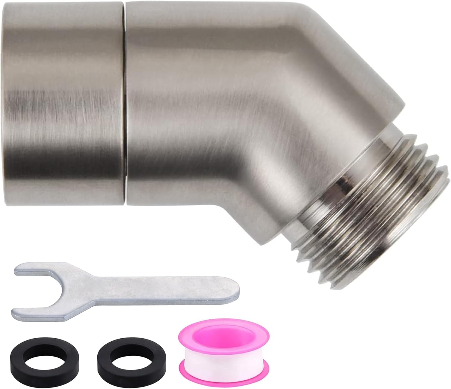 135 Degree Shower Elbow Adapter, Handhold Shower Head Elbow Adapter,Brushed Nick